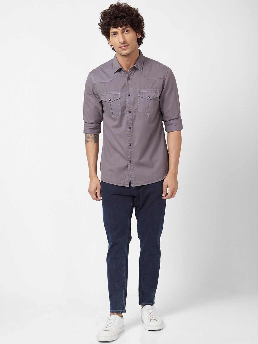 SPYKAR Men Kano Slim Fit Length Clean Look Cotton Stretchable Mid Rise Jeans