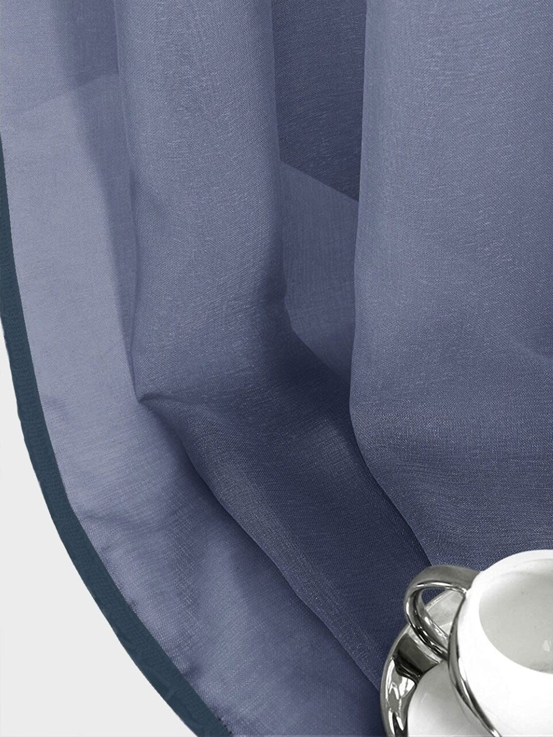 URBAN SPACE Blue 2 Pieces Sheer Long Door Curtain
