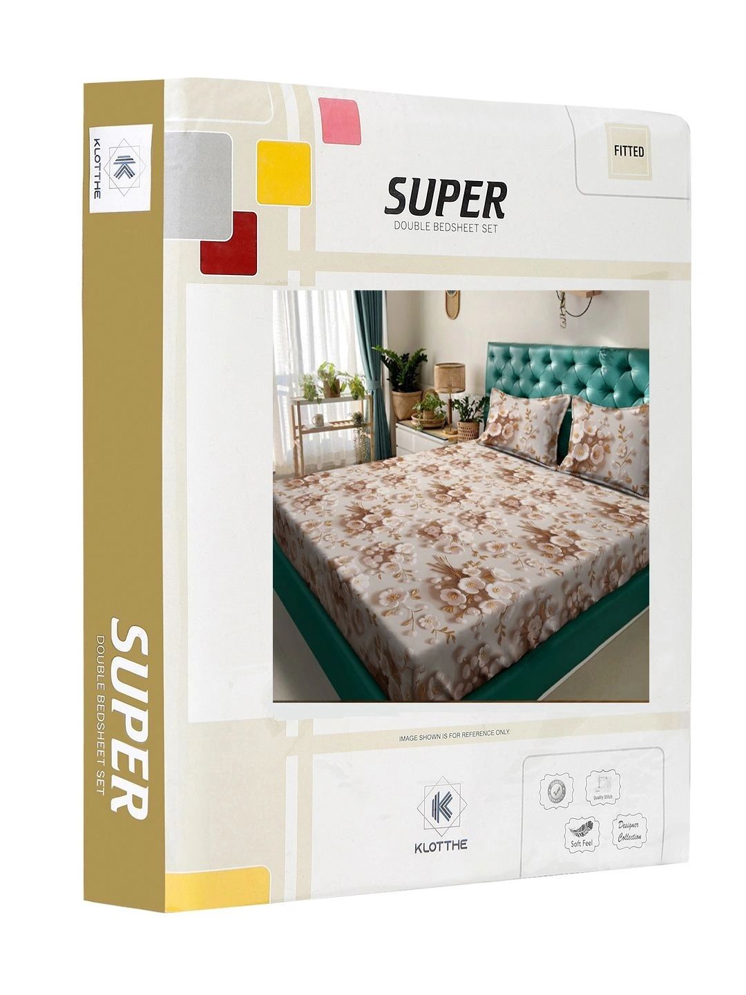 Moda Rapido X KLOTTHE Cream-Coloured Floral 300 TC King Bedsheet with 2 Pillow Covers