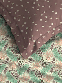 MYTRIDENT Brown Comfort Living Flat 120TC Queen Cotton 1 Bedsheet with 2 Pillow Covers