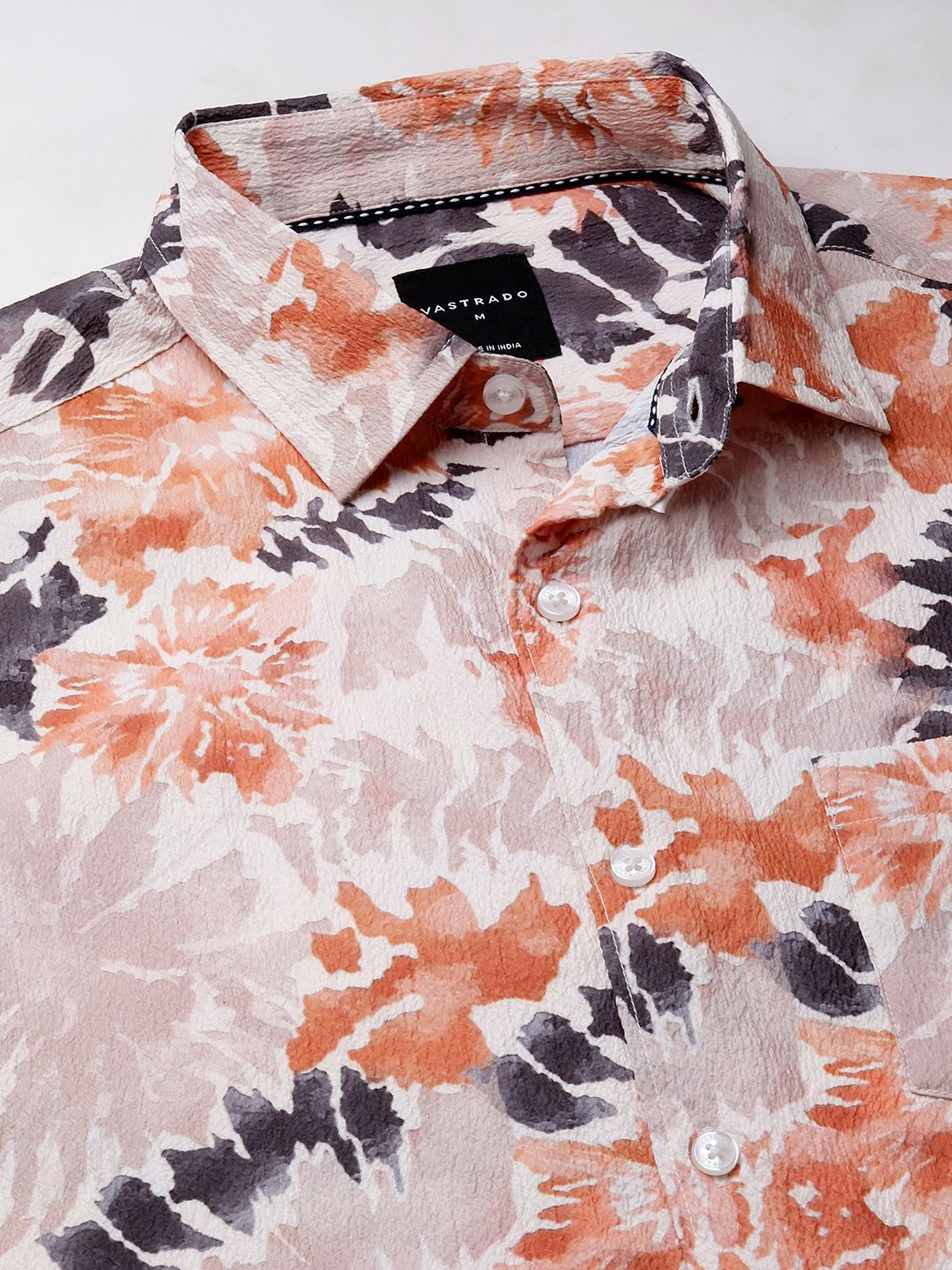 VASTRADO Men Classic Spread Collar Abstract Printed Slim Fit Casual Shirt