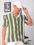 The Indian Garage Co Men Relaxed Fit Striped Flat Knit Polo Resortwear Shirt