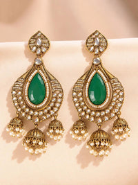 PANASH Teardrop Shaped Jhumkas Earrings
