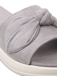 Metro Women Grey Textured Bows Flats