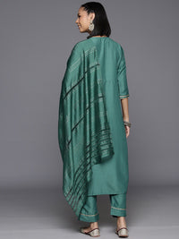Varanga Ethnic Motifs Yoke Design Zari Sequined Kurta with Trousers & Dupatta