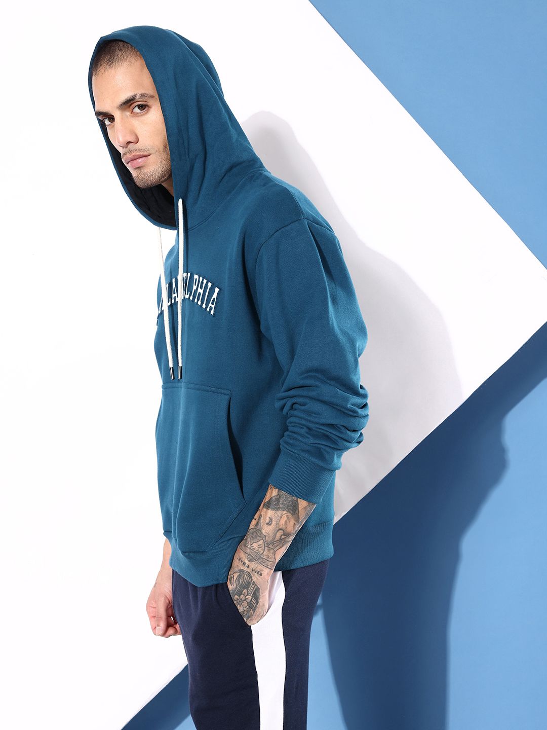 DILLINGER Men Typography Printed Hooded Sweatshirt
