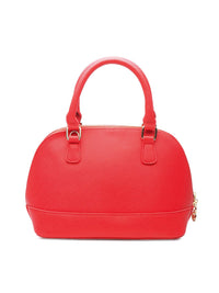 Lino Perros Red Solid Handheld Bag with Detachable Sling Strap