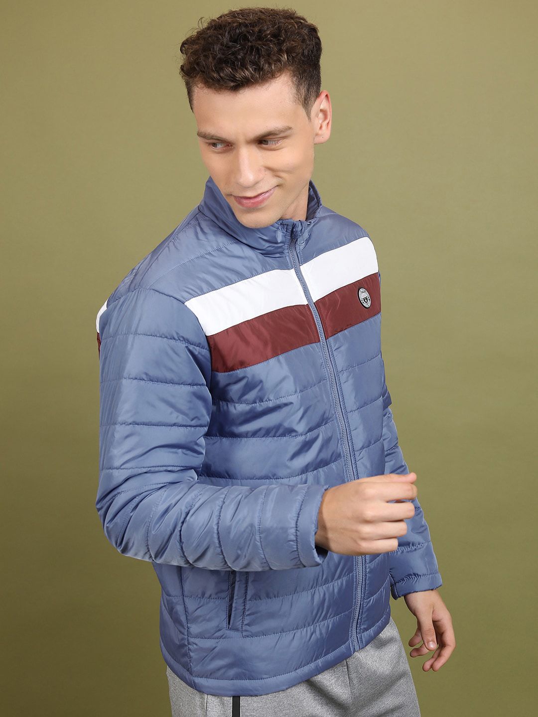HIGHLANDER Colourblocked High Neck Puffer Jacket
