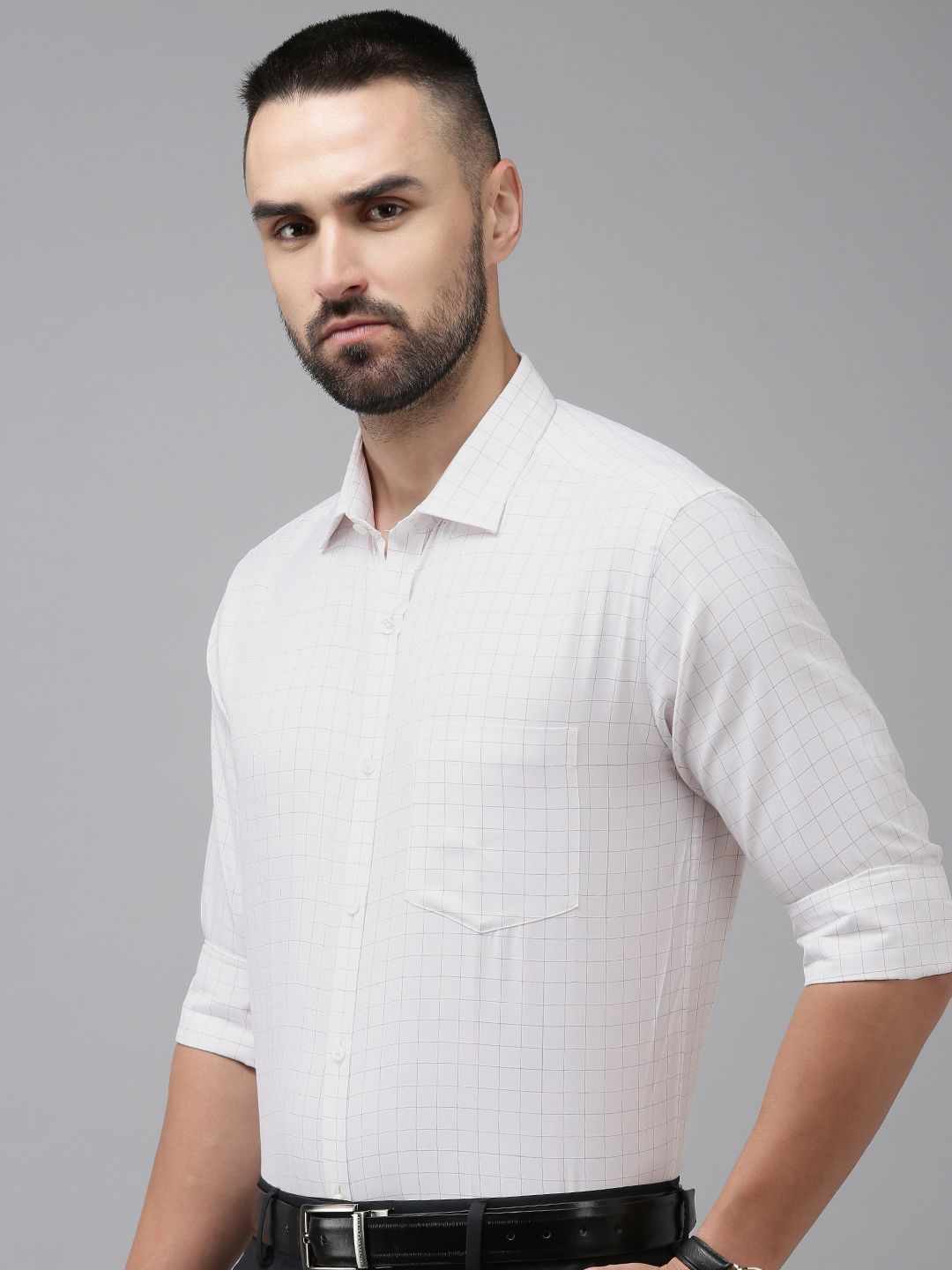 Park Avenue Slim Fit Checked Pure Cotton Formal Shirt