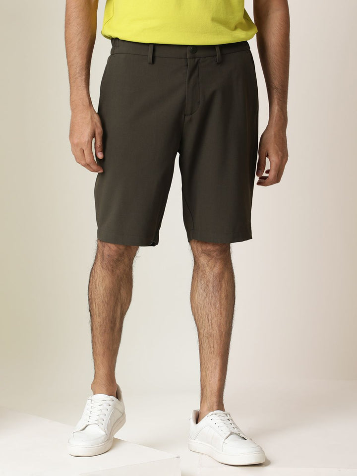 RARE RABBIT Men Trip Mid Rise Slim Fit Shorts