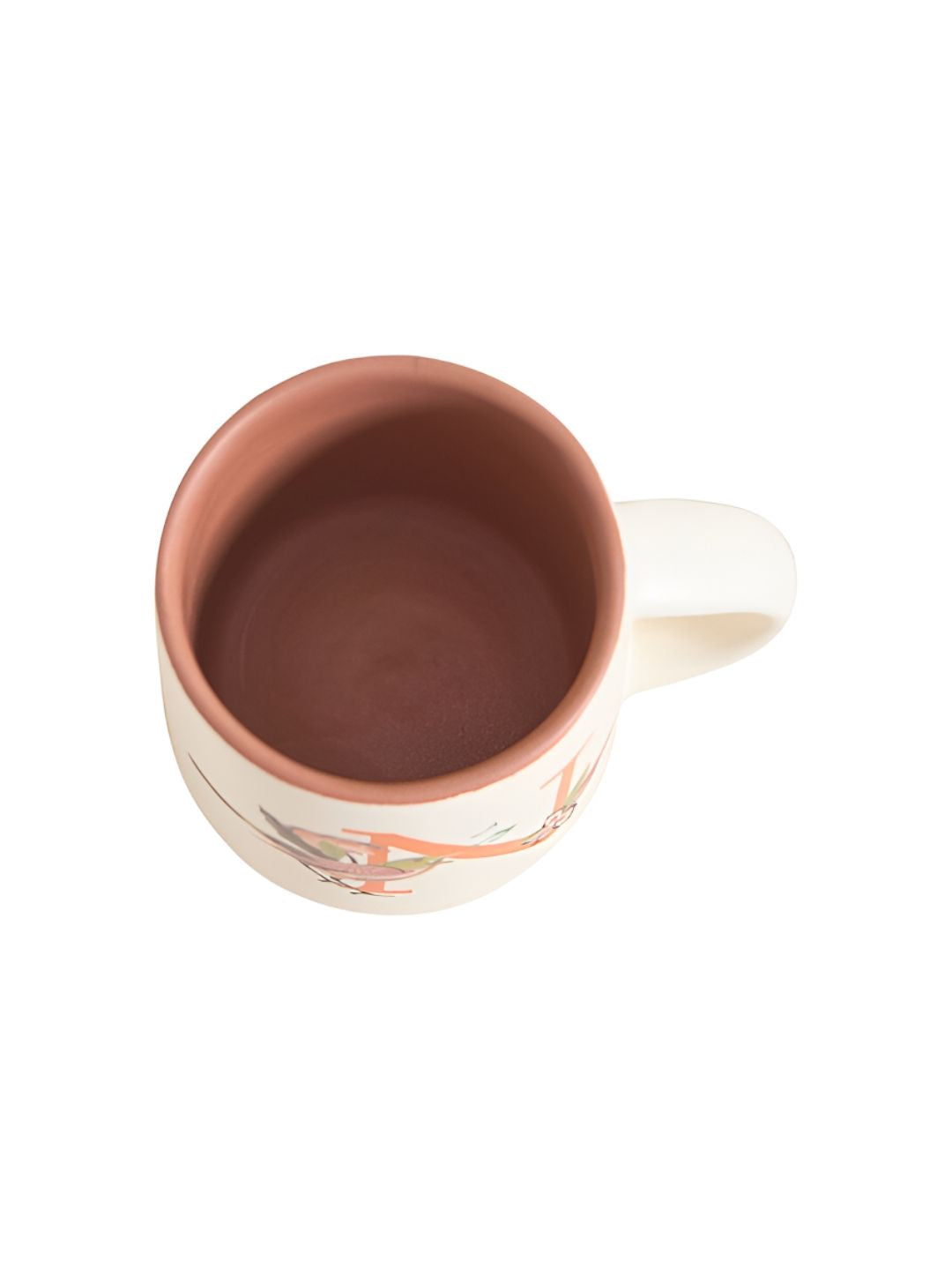 Chumbak Off White &amp; Orange Printed Ceramic Glossy Mug 300 ml