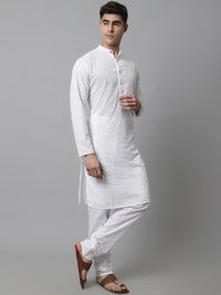 Jompers Ethnic Motifs Embroidered Regular Chikankari Pure Cotton Kurta with Churidar