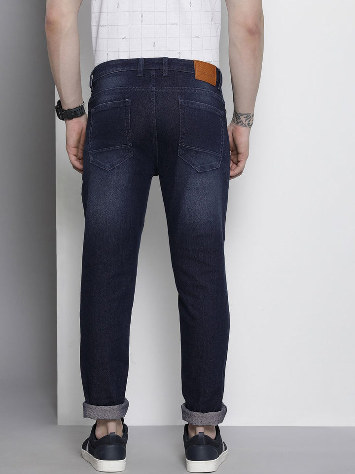 The Indian Garage Co Men Navy Blue Slim Fit Stretchable Jeans