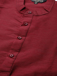 SOJANYA Men Maroon & Green Kurta with Churidar