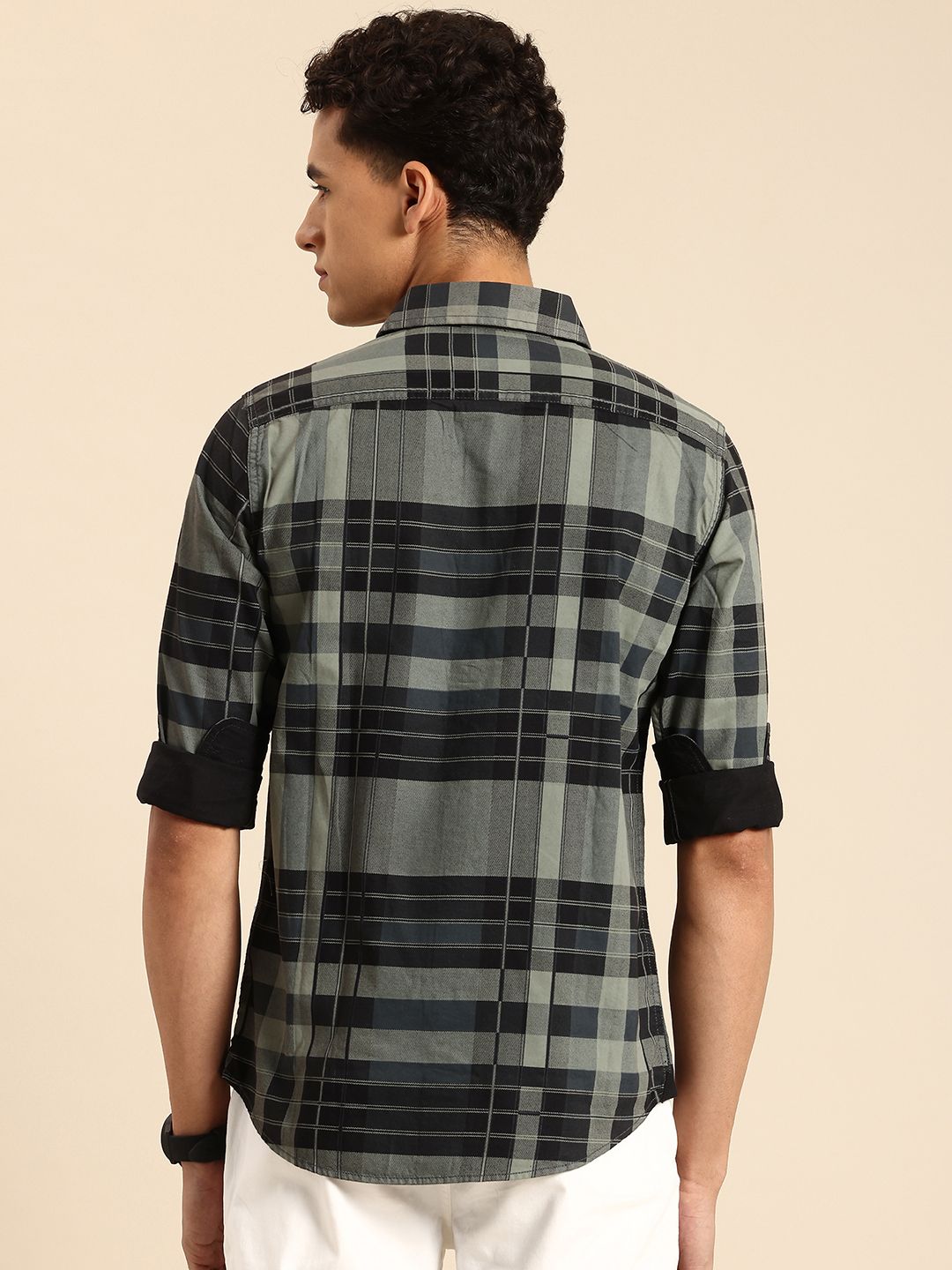 Being Human Pure Cotton Classic Slim Fit Opaque Checked Casual Shirt