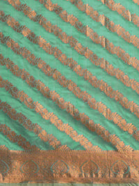 Saree mall Teal & Gold-Toned Woven Design Zari Silk Blend Banarasi Sarees