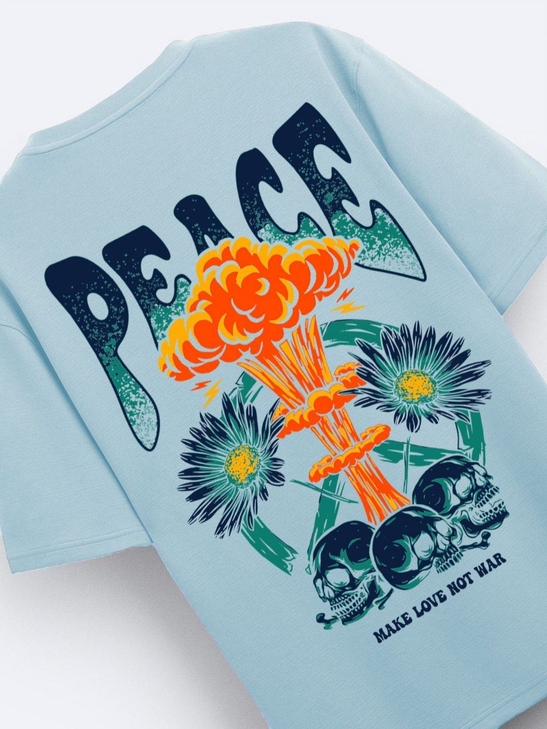 ADRO Lelaki Baju T-Shirt Bersaiz Besar Kapas Lengan Jatuh Bercetak Grafik