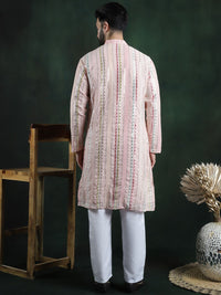 SOJANYA LUXE Kurta Kolar Mandarin Lengan Panjang Sulam Biasa dengan Piyama