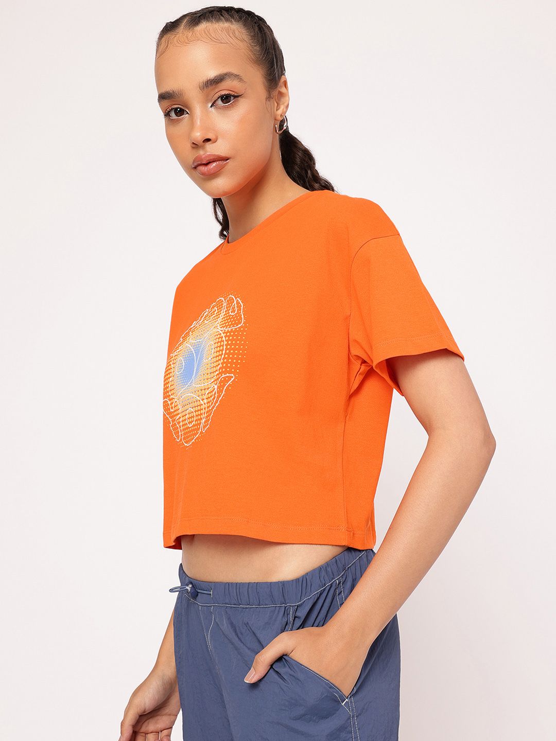 DressBerry Citrus Pop Graphic Print Boxy T-shirt