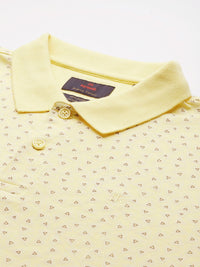 Raymond Geometric Printed Pure Cotton Modern Fit Polo Collar T-shirt