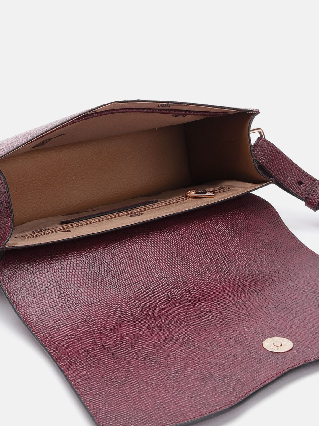 The Label Life Snake Skin Textured Structured Sling Bag