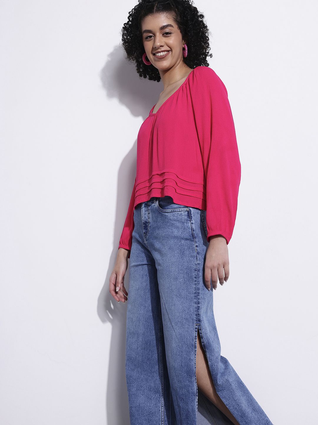 DressBerry Fuchsia Boss Babe Oversized Top