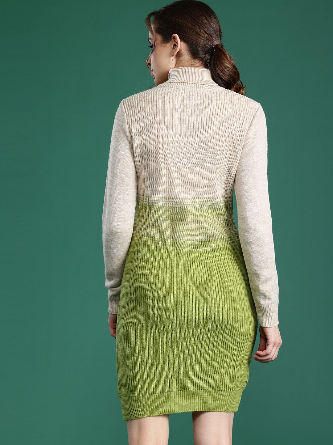 DressBerry Colourblocked High Neck Sweater Dress