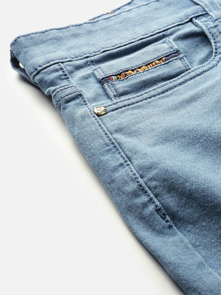 The Indian Garage Co Men Blue Slim Fit Low-Rise Clean Look Stretchable Jeans