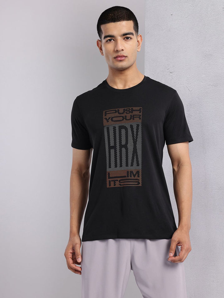 HRX by Hrithik Roshan Brand Logo Print Training T-shirt