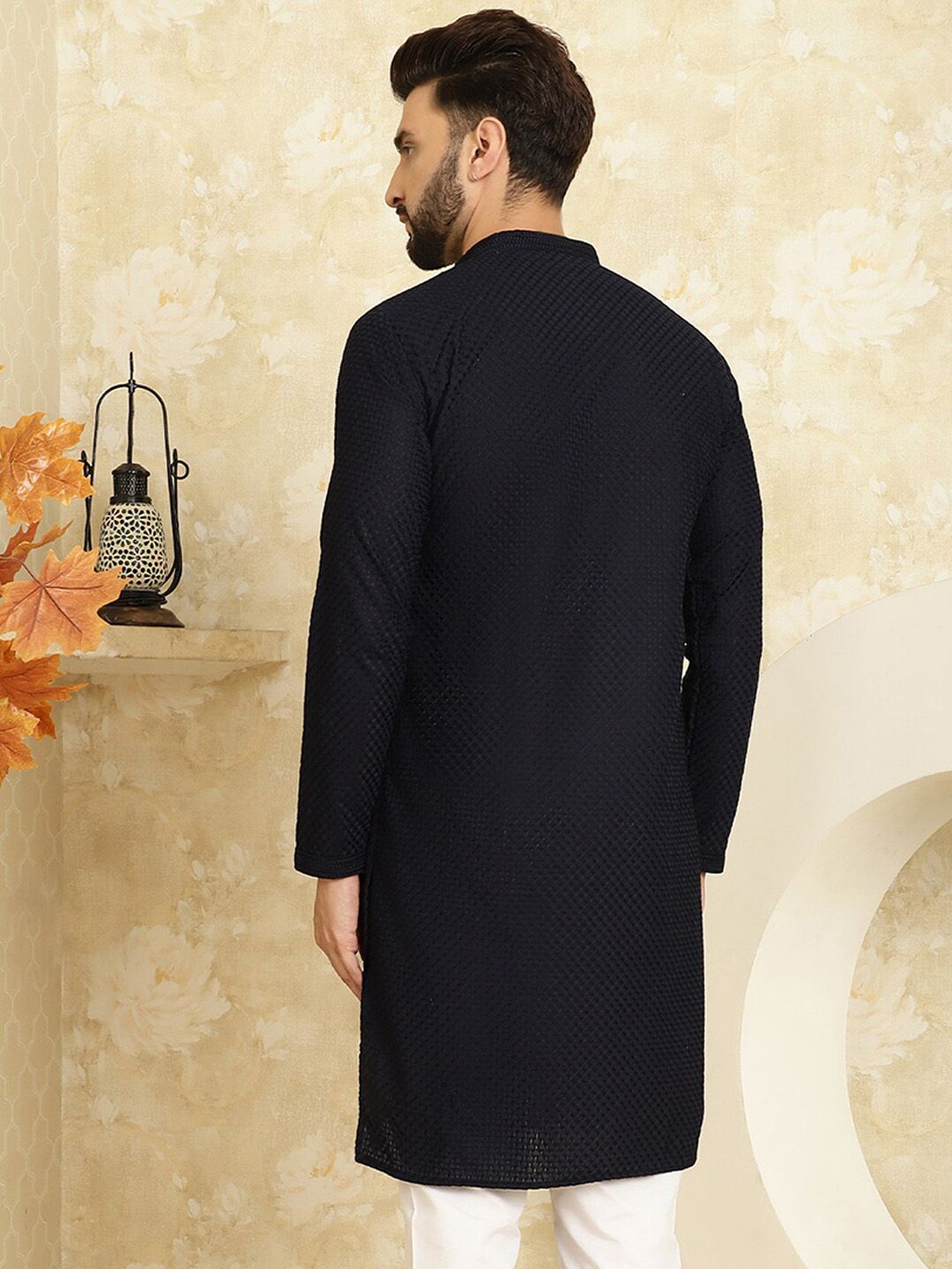 SOJANYA Kurta Lurus Kapas Sulaman Berpetak