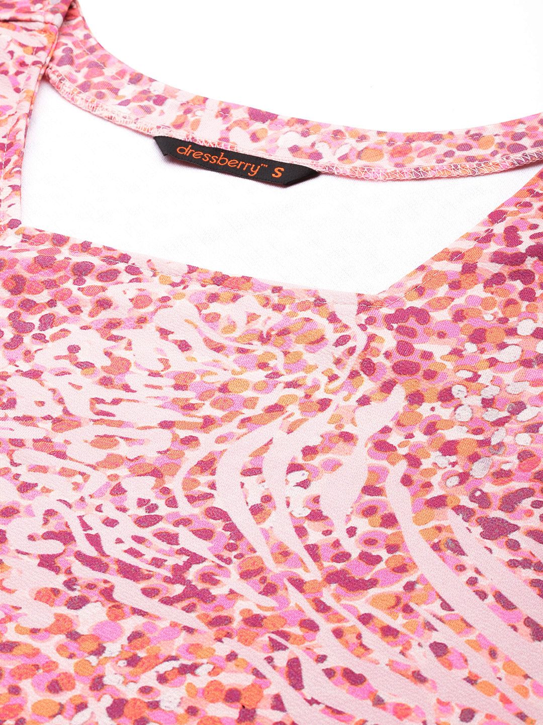 DressBerry Printed Square Neck Top