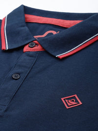 Being Human Striped Polo Collar Pure Cotton T-shirt