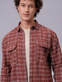 The Indian Garage Co Men Relaxed Fit Textured Checked Resortwear Shirt