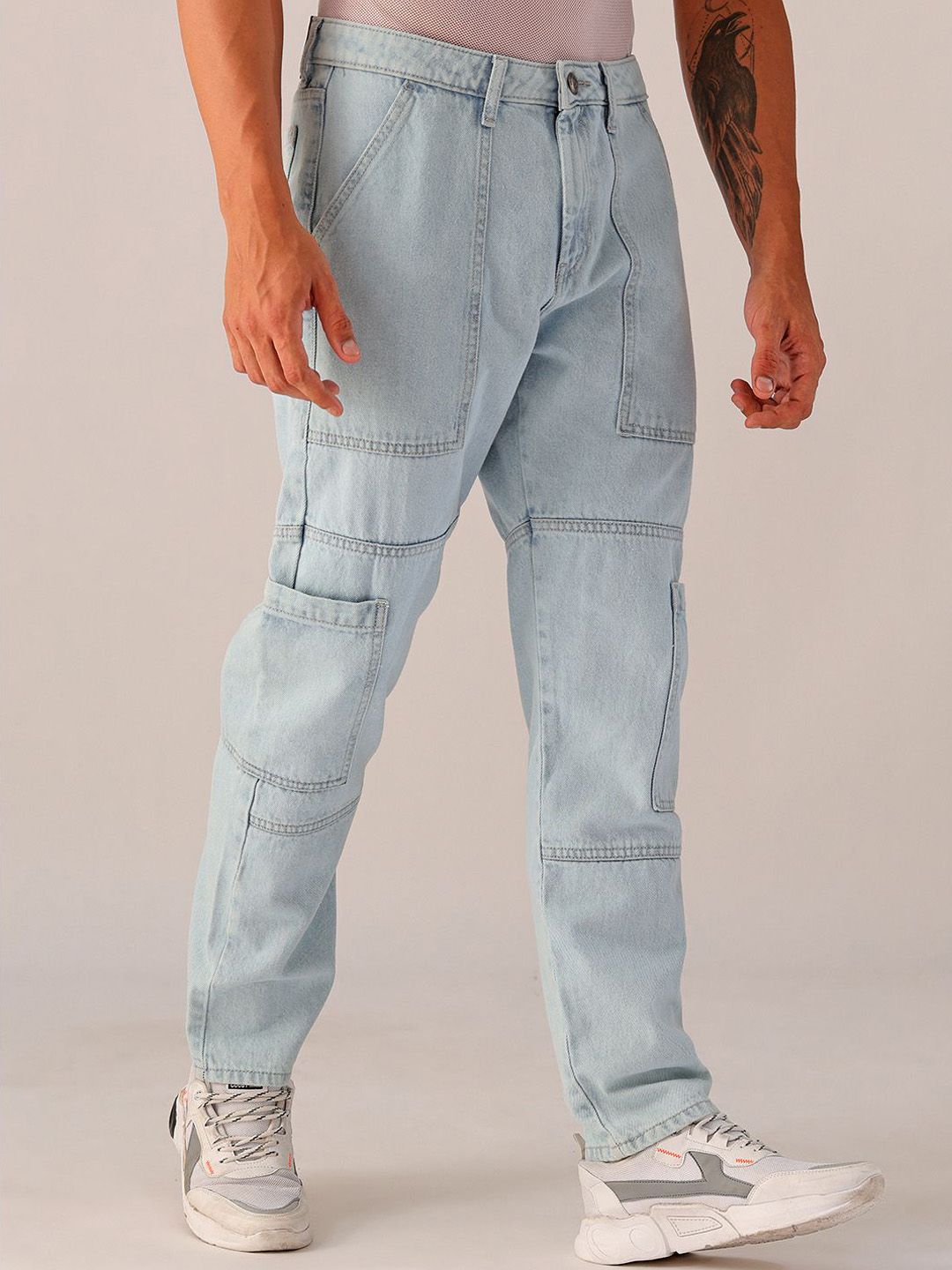 The Indian Garage Co. Men Mid Rise Heavy Fade Clean Look Jeans