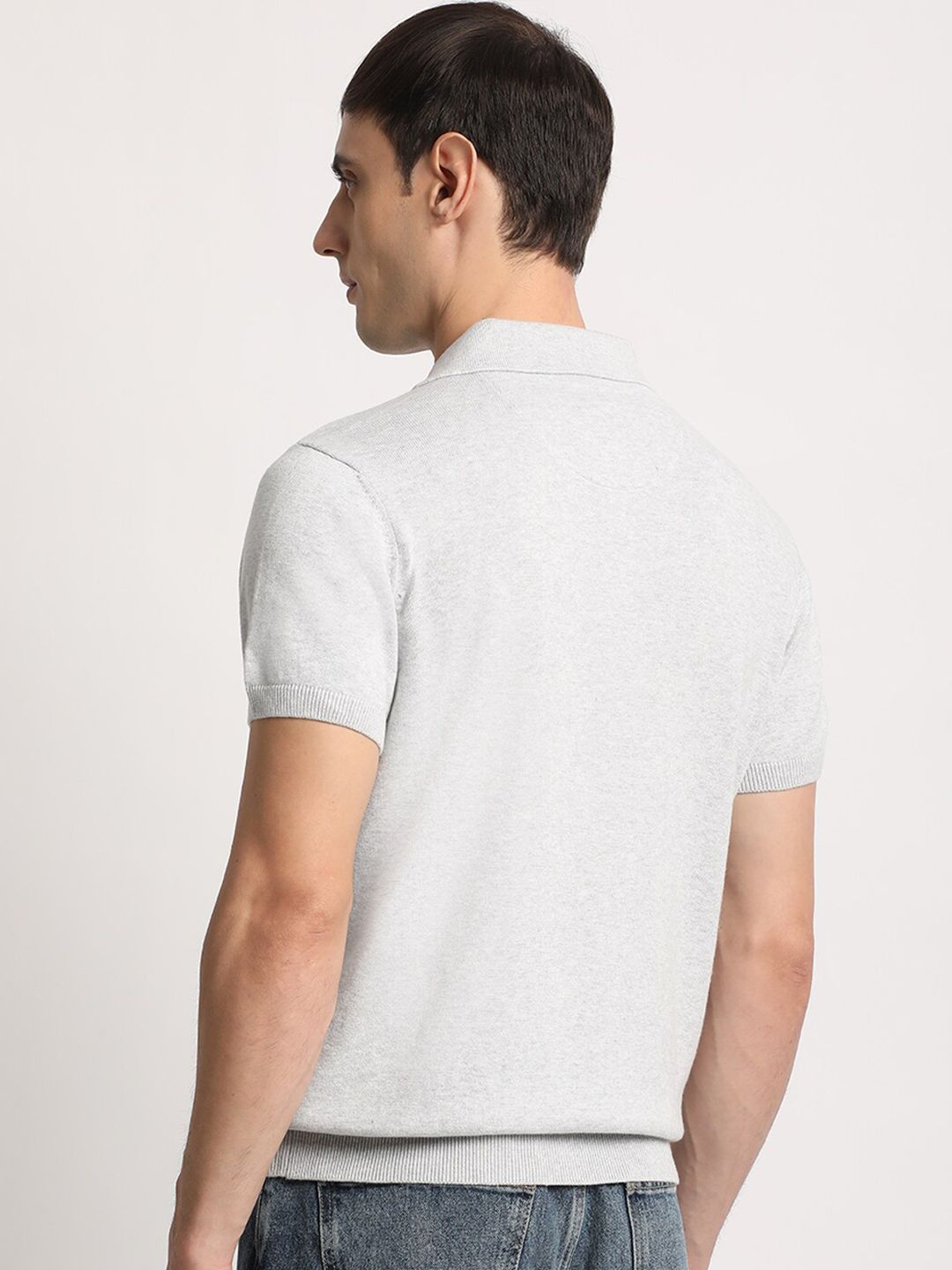 THE BEAR HOUSE Men Solid Regular Fit Cotton Polo Collar T-Shirt