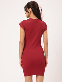DressBerry Cool Ribbed Cutie Lace-Up Glam Mini Dress