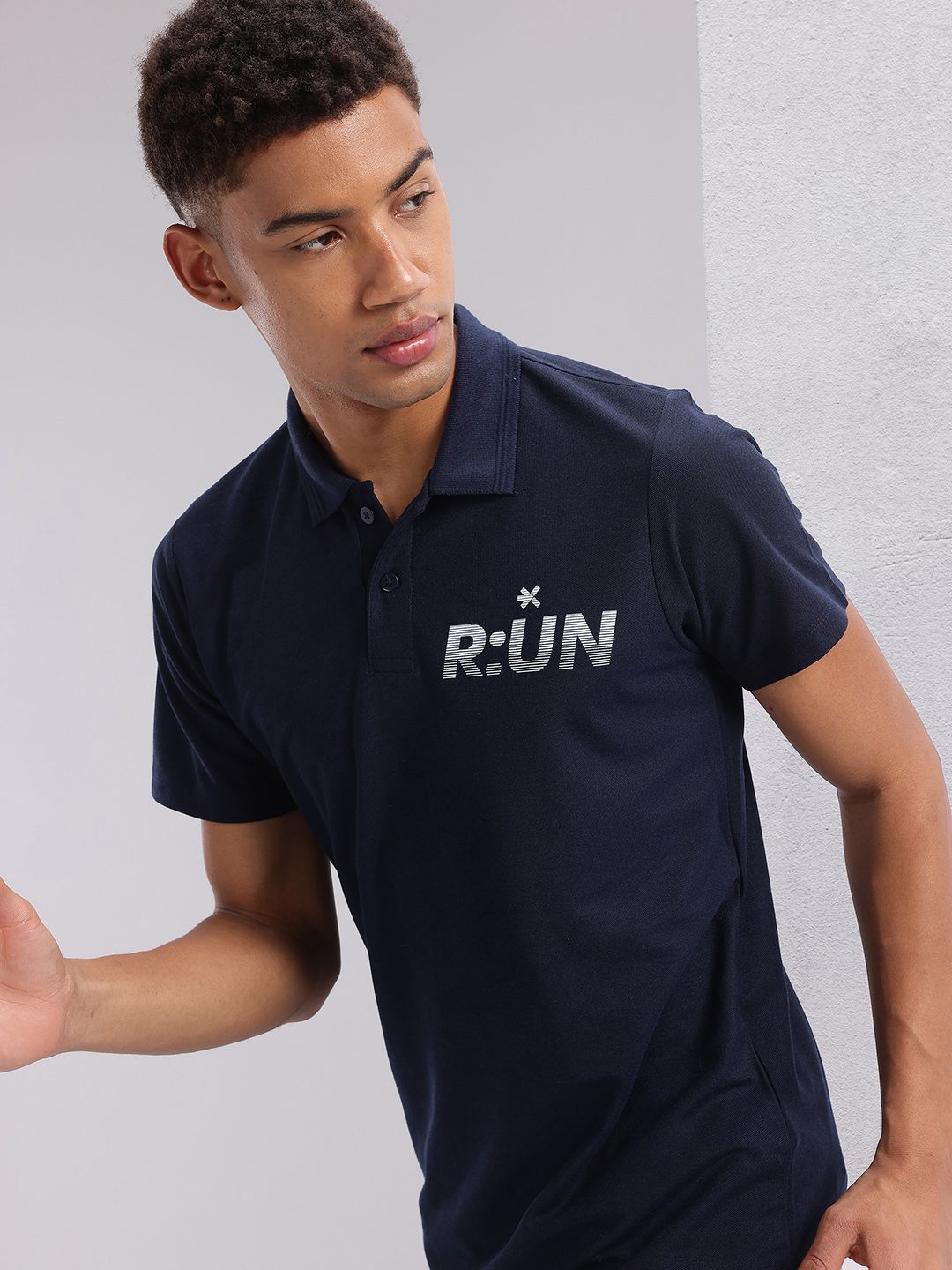 HRX by Hrithik Roshan Typography Printed Polo Collar Running T-shirt