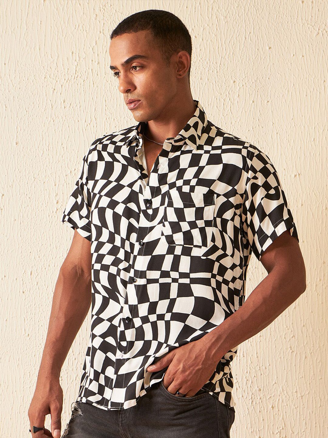 DENNISON Men Smart Block Printed Casual Shirt