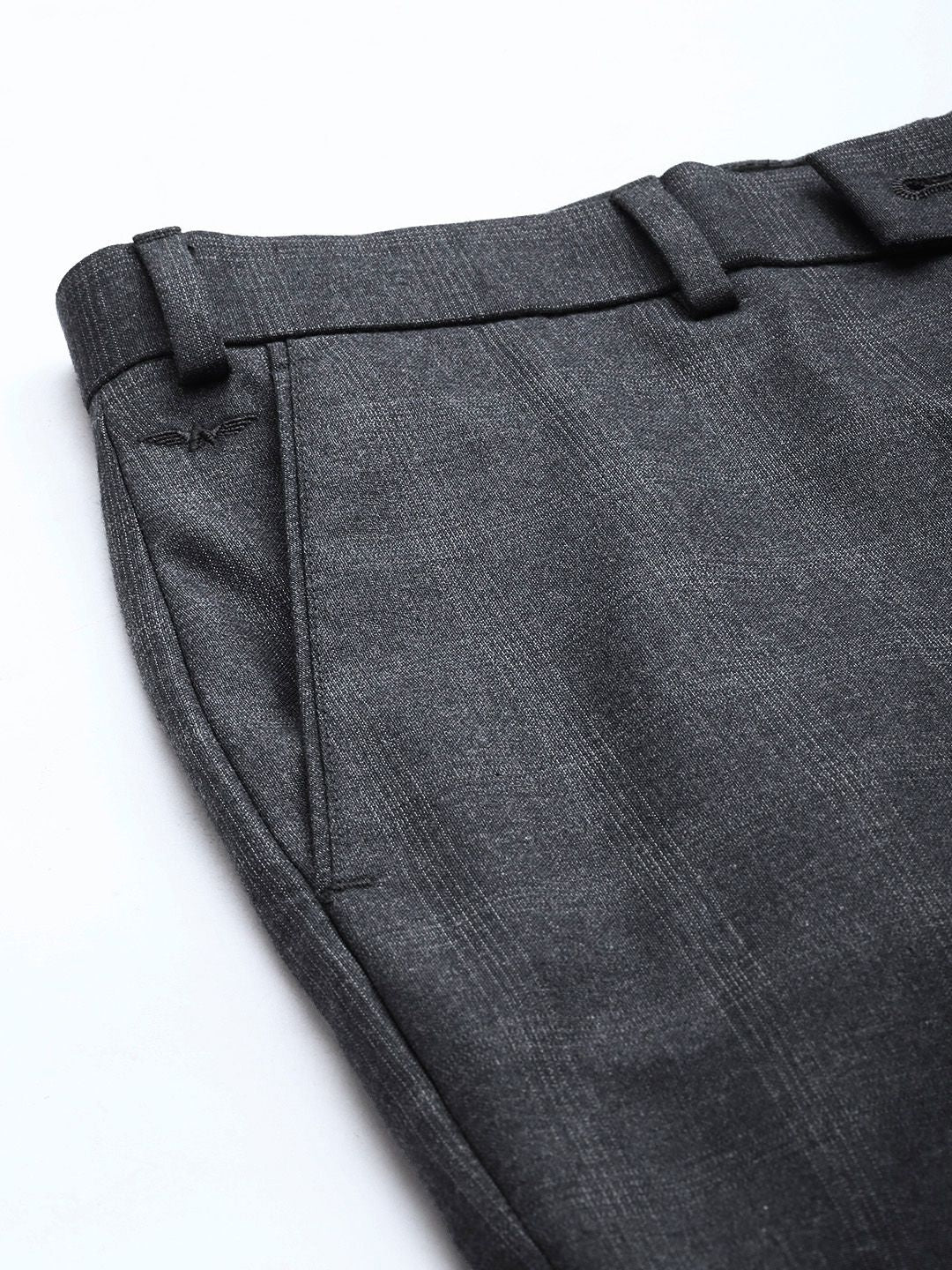 Park Avenue Men Mid-Rise Checked Smart Trousers
