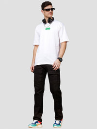 ADRO Lelaki Grafik Bercetak T-Shirt Bersaiz Besar Kapas Leher Bulat