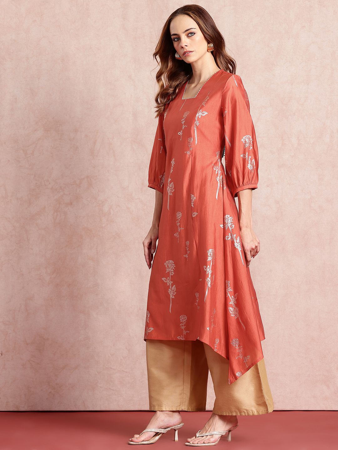 all about you Floral Printed Gotta Patti Kurta