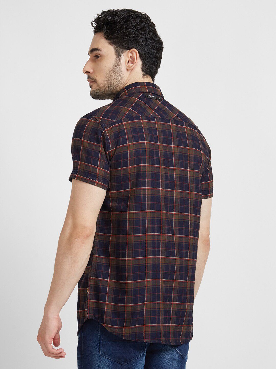 SPYKAR Classic Opaque Tartan Checked Cotton Casual Shirt