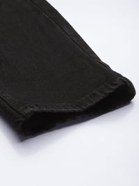 The Indian Garage Co Men Black Slim Fit Low Distress Light Fade Stretchable Jeans
