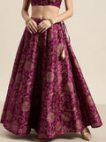 Shae by SASSAFRAS Charming Purple Floral Jacquard Skirt