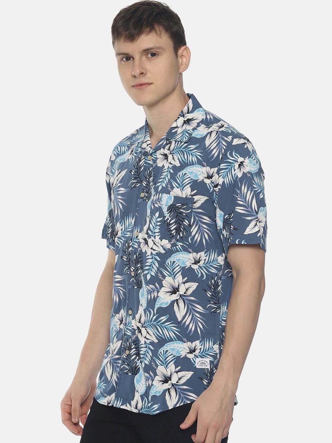 Bene Kleed Men Blue Slim Fit Printed Casual Shirt