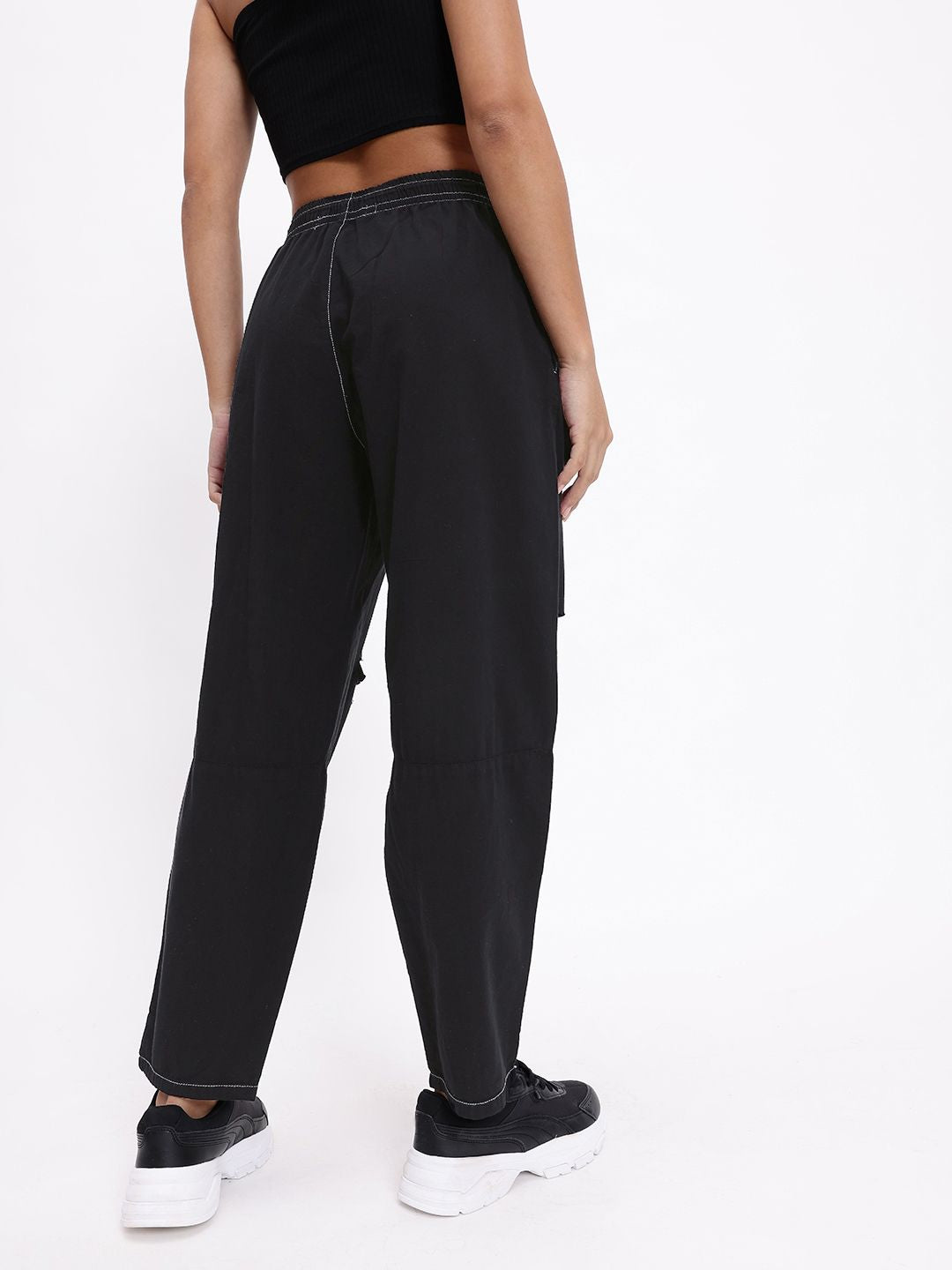 DressBerry Women Comfy Chic Ripped Slouchy Fit Trousers