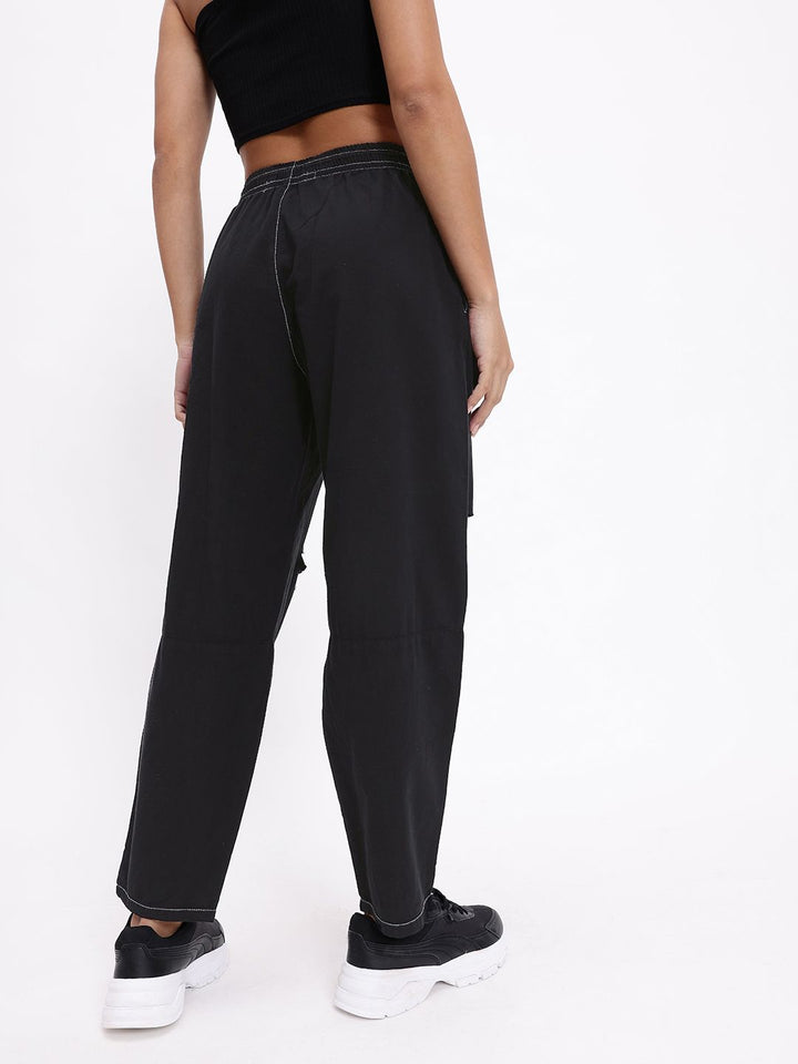 DressBerry Women Comfy Chic Ripped Slouchy Fit Trousers