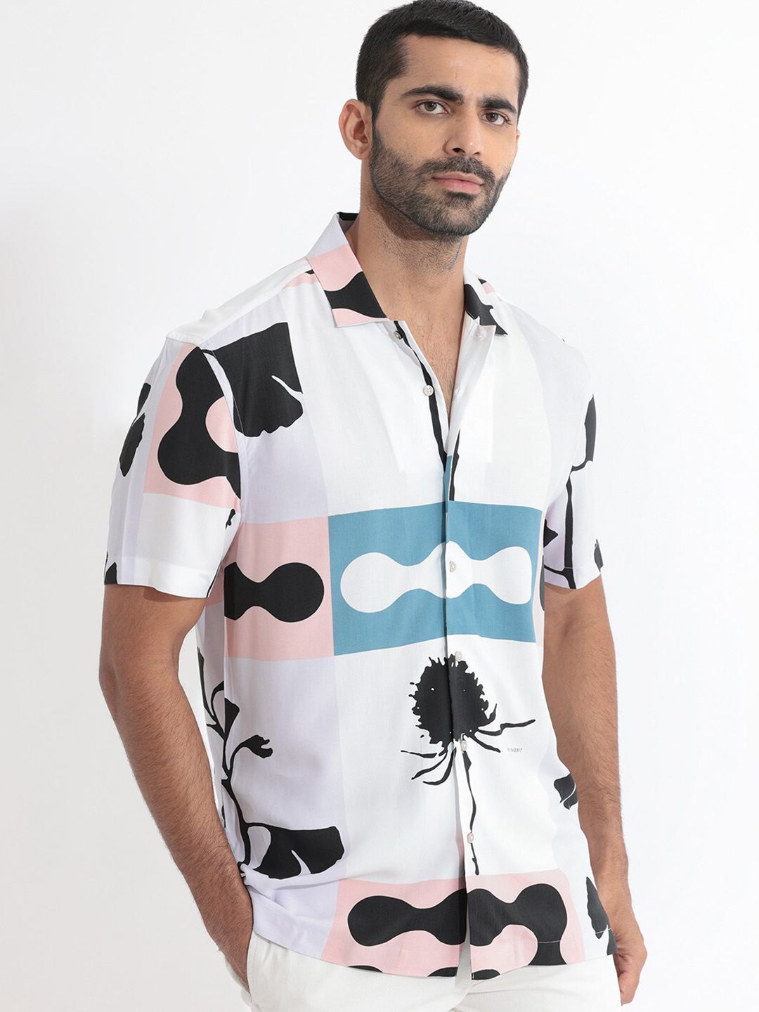 RARE RABBIT Men Ansel Slim Fit Abstract Printed Shirt