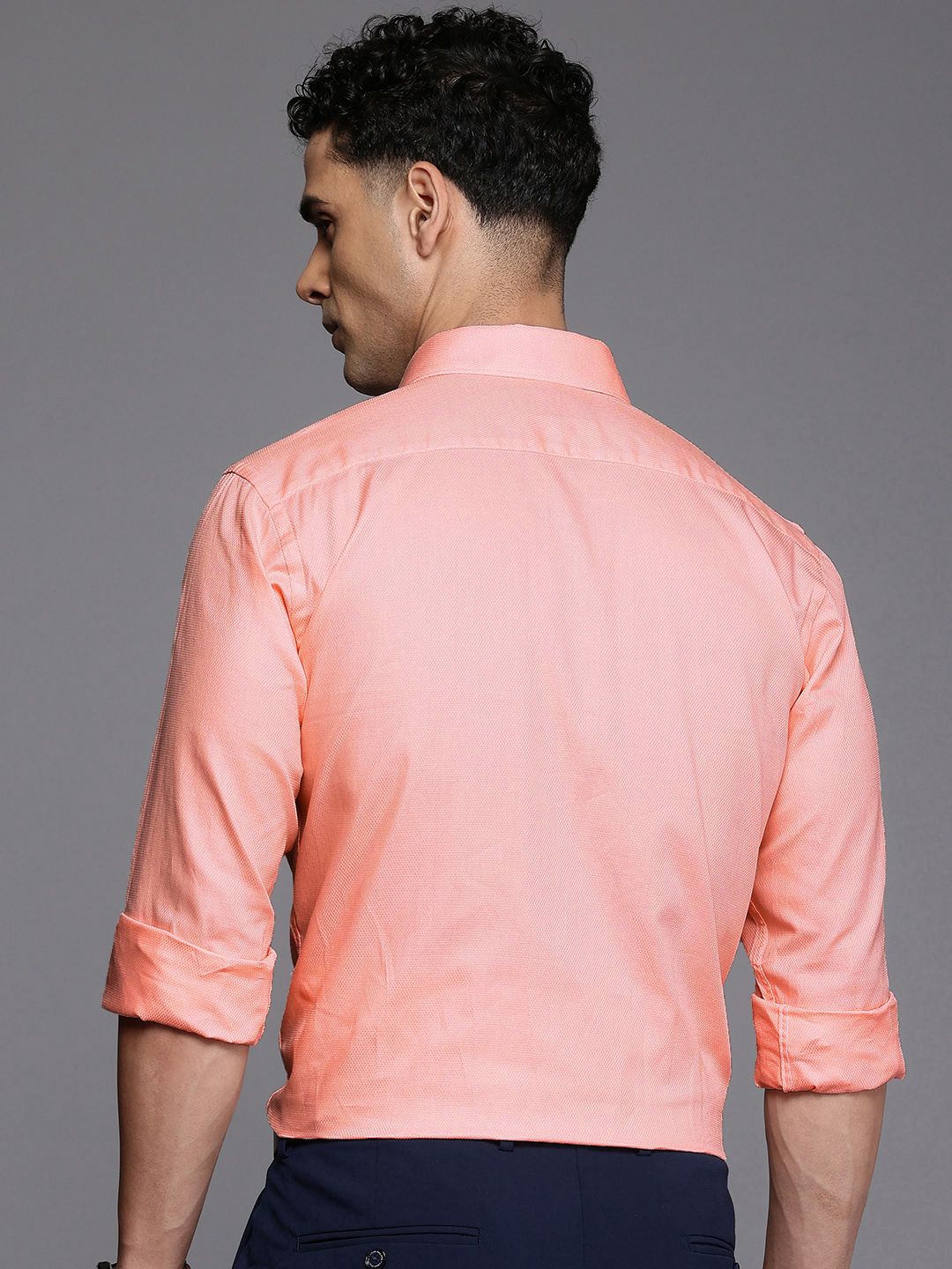 Raymond Slim Fit Self-Design Pure Cotton Formal Shirt