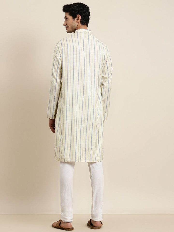 Anug by SOJANYA Kurta Belang Kuning & Biru Lelaki
